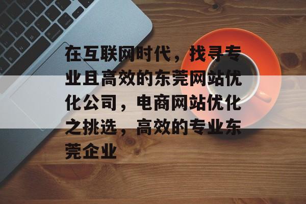 在互联网时代，找寻专业且高效的东莞网站优化公司，电商网站优化之挑选，高效的专业东莞企业