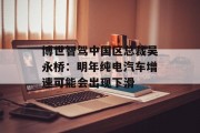 博世智驾中国区总裁吴永桥:明年纯电汽车增速可能会出现下滑 博世智驾中国区总裁吴永桥:明年纯电汽车增速可能会出现下滑