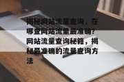 揭秘网站流量查询，在哪查网站流量最准确？网站流量查询秘籍，揭秘最准确的流量查询方法