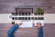校园流量经济,如何利用校园网络高效访问网站 校园流量经济,如何利用校园网络高效访问网站