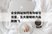 企业网站如何有效吸引流量,五大策略助力品牌腾飞 企业网站如何有效吸引流量,五大策略助力品牌腾飞