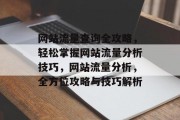 网站流量查询全攻略，轻松掌握网站流量分析技巧，网站流量分析，全方位攻略与技巧解析