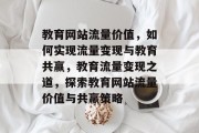 教育网站流量价值，如何实现流量变现与教育共赢，教育流量变现之道，探索教育网站流量价值与共赢策略