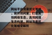网站平台流量优化策略，提升访问量，打造高效网络生态，高效网络生态构建，网站流量优化策略全解析