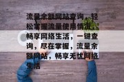 流量余额网站查询，轻松掌握流量使用情况，畅享网络生活，一键查询，尽在掌握，流量余额网站，畅享无忧网络生活