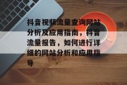 抖音视频流量查询网站分析及应用指南,抖音流量报告,如何进行详细的网站分析和应用指导 抖音视频流量查询网站分析及应用指南,抖音流量报告,如何进行详细的网站分析和应用指导