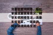流量包查询网站，轻松掌握流量使用情况，畅享无忧网络生活，流量无忧管家，一键查询，畅享便捷网络生活