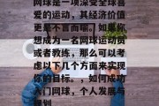 网球是一项深受全球喜爱的运动,其经济价值更是不言而喻。如果你想成为一名网球运动员或者教练,那么可以考虑以下几个方面来实现你的目标。,如何成功入门网球,个人发展与规划 网球是一项深受全球喜爱的运动,其经济价值更是不言而喻。如果你想成为一名网球运动员或者教练,那么可以考虑以下几个方面来实现你的目标。,如何成功入门网球,个人发展与规划