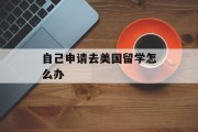 自己申请去美国留学怎么办