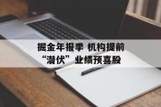 掘金年报季 机构提前“潜伏”业绩预喜股