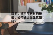 皮卡，城市与乡村的桥梁，如何通过做生意赚钱？