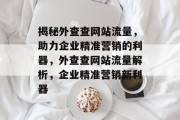 揭秘外查查网站流量，助力企业精准营销的利器，外查查网站流量解析，企业精准营销新利器