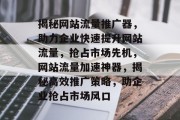 揭秘网站流量推广器，助力企业快速提升网站流量，抢占市场先机，网站流量加速神器，揭秘高效推广策略，助企业抢占市场风口
