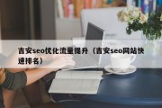 吉安seo优化流量提升（吉安seo网站快速排名）