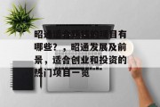 昭通适合赚钱的项目有哪些?,昭通发展及前景,适合创业和投资的热门项目一览 昭通适合赚钱的项目有哪些?,昭通发展及前景,适合创业和投资的热门项目一览