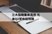 三大指数集体高开 礼来Q2营收超预期 三大指数集体高开 礼来Q2营收超预期