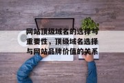 网站顶级域名的选择与重要性，顶级域名选择与网站品牌价值的关系