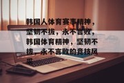韩国人体育赛事精神，坚韧不拔，永不言败，韩国体育精神，坚韧不拔，永不言败的竞技风采