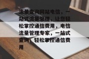 流量查询网站电信，一站式流量管理，让您轻松掌控通信费用，电信流量管理专家，一站式查询，轻松掌控通信费用