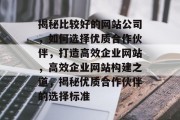 揭秘比较好的网站公司，如何选择优质合作伙伴，打造高效企业网站，高效企业网站构建之道，揭秘优质合作伙伴的选择标准