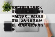 权重2的网站流量优化策略，提升流量，增强网站竞争力，高效流量策略，2大权重优化秘籍，助力网站竞争力提升