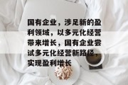 国有企业,涉足新的盈利领域,以多元化经营带来增长,国有企业尝试多元化经营新路径,实现盈利增长 国有企业,涉足新的盈利领域,以多元化经营带来增长,国有企业尝试多元化经营新路径,实现盈利增长