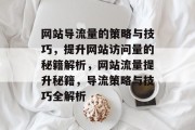 网站导流量的策略与技巧，提升网站访问量的秘籍解析，网站流量提升秘籍，导流策略与技巧全解析