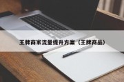 王牌商家流量提升方案（王牌商品）