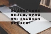 网站流量慢的五大原因及解决方案，网站加载缓慢？揭秘五大原因及高效解决方案！