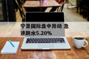 宁圣国际盘中异动 急速跳水5.20% 宁圣国际盘中异动 急速跳水5.20%