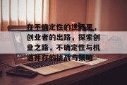在不确定性的世界里,创业者的出路,探索创业之路,不确定性与机遇并存的挑战与策略 在不确定性的世界里,创业者的出路,探索创业之路,不确定性与机遇并存的挑战与策略