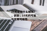 15元能做什么赚钱?,创业,15元的可能与无限可能性 15元能做什么赚钱?,创业,15元的可能与无限可能性