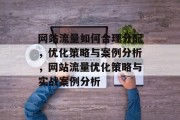 网站流量如何合理分配，优化策略与案例分析，网站流量优化策略与实战案例分析