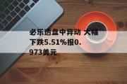 必乐透盘中异动 大幅下跌5.51%报0.973美元 必乐透盘中异动 大幅下跌5.51%报0.973美元