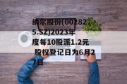 纳尔股份(002825.SZ)2023年度每10股派1.2元 股权登记日为6月27日 纳尔股份(002825.SZ)2023年度每10股派1.2元 股权登记日为6月27日