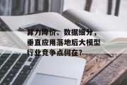 算力降价、数据细分,垂直应用落地后大模型行业竞争点何在? 算力降价、数据细分,垂直应用落地后大模型行业竞争点何在?