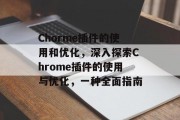 Chorme插件的使用和优化,深入探索Chrome插件的使用与优化,一种全面指南 Chorme插件的使用和优化,深入探索Chrome插件的使用与优化,一种全面指南