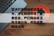 坚决打击网站吸流量行为，净化网络环境，重拳出击，严打网站非法吸流量行为，共筑清朗网络空间