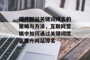 提升网站关键词排名的策略与方法，互联网营销中如何通过关键词优化提升网站排名