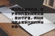 网站防止复制代码，保护原创内容的秘密武器，原创守护者，揭秘网站防止复制代码的神秘利器