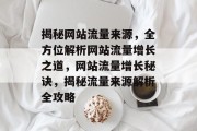 揭秘网站流量来源，全方位解析网站流量增长之道，网站流量增长秘诀，揭秘流量来源解析全攻略