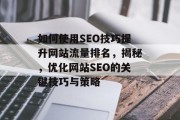 如何使用SEO技巧提升网站流量排名，揭秘，优化网站SEO的关键技巧与策略