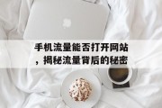 手机流量能否打开网站,揭秘流量背后的秘密 手机流量能否打开网站,揭秘流量背后的秘密
