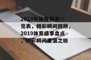2019年体育赛事一览表，精彩瞬间回顾，2019体育盛事盘点，精彩瞬间重温之旅