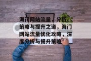 海门网站流量，分析、策略与提升之道，海门网站流量优化攻略，深度分析与提升策略