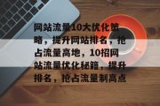 网站流量10大优化策略，提升网站排名，抢占流量高地，10招网站流量优化秘籍，提升排名，抢占流量制高点