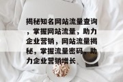 揭秘知名网站流量查询，掌握网站流量，助力企业营销，网站流量揭秘，掌握流量密码，助力企业营销增长