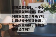 警惕恶意网站，一不小心流量就被扣光，你的网络安全意识升级了吗？网络安全警钟长鸣，小心流量陷阱，你的意识升级了吗？
