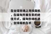 在全球市场上寻找商机,在缅甸开展生意的绝佳方式,缅甸市场机遇,全球商机在手