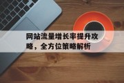 网站流量增长率提升攻略,全方位策略解析 网站流量增长率提升攻略,全方位策略解析